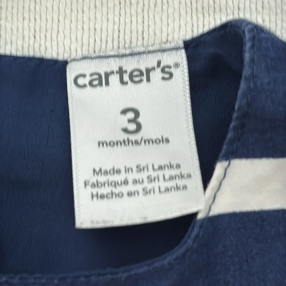 Carter's Navy and White Striped Dress with Pink Accent for your little one (mlb)